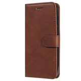 iPhone 15 Pro Max Leather Flip Case with Wallet and Strap - Brown