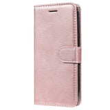 iPhone 15 Pro Leather Flip Case with Wallet and Strap - Rose Gold