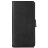 iPhone 15 Pro Max Leather Wallet Case w. Magnetic Lock - Black