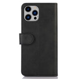 iPhone 15 Pro Max Leather Wallet Case w. Magnetic Lock - Black