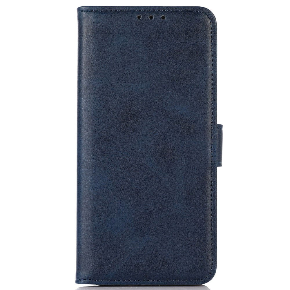 iPhone 15 Pro Max Leather Wallet Case w. Magnetic Lock - Blue