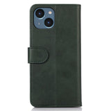 iPhone 15 Plus Leather Wallet Case w. Magnetic Lock - Green