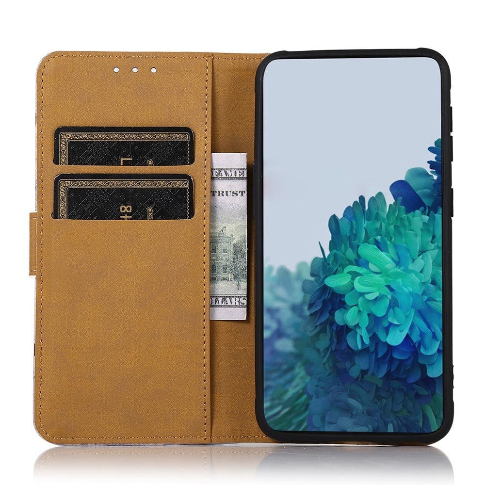 iPhone 15 Leather Case w. Wallet - Blue Tree