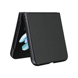 Samsung Galaxy Z Flip5 (5G) Leather Covered Plastic Case - Green Carbon