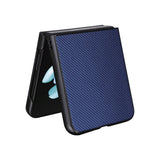 Samsung Galaxy Z Flip5 (5G) Leather Covered Plastic Case - Blue Carbon