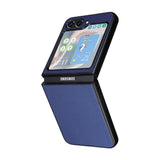 Samsung Galaxy Z Flip5 (5G) Leather Covered Plastic Case - Blue Carbon