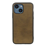 iPhone 15 Leather Covered Plastic Case - Green