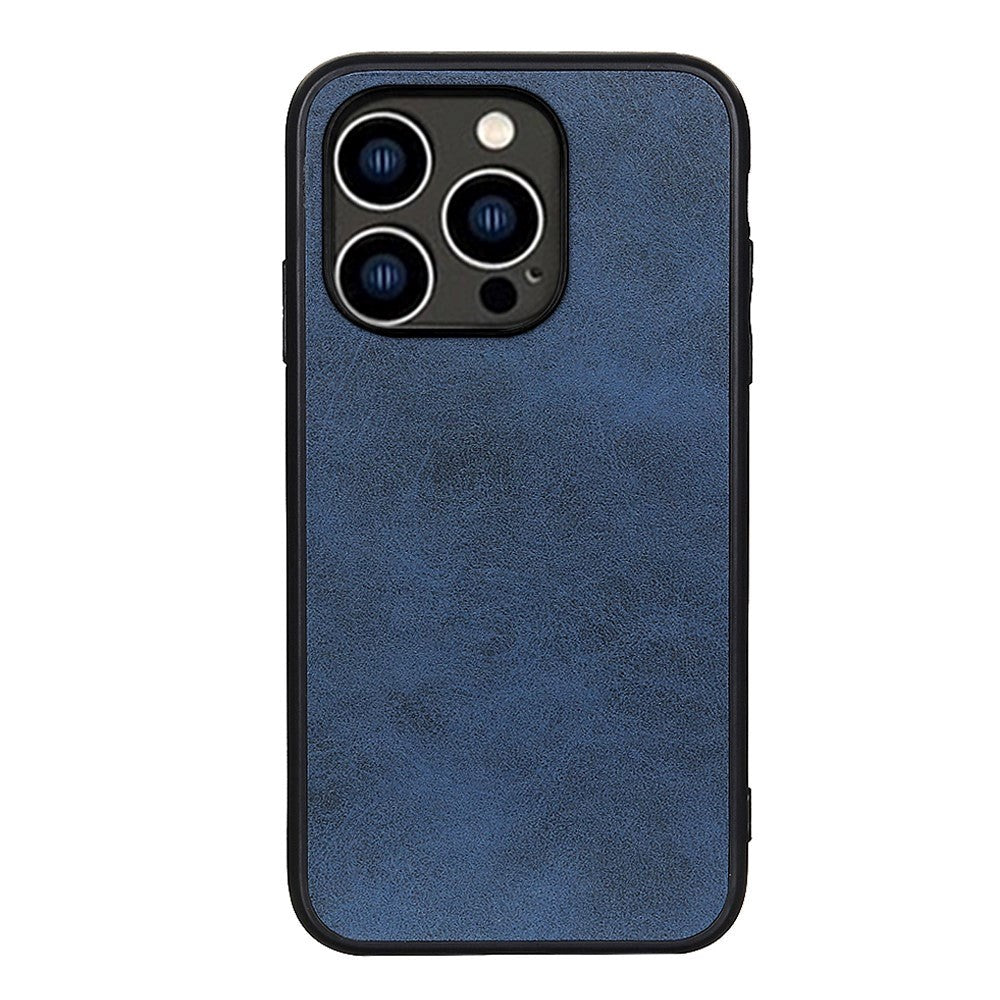 iPhone 15 Plus Leather Covered Plastic Case - Blue