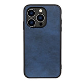 iPhone 15 Plus Leather Covered Plastic Case - Blue