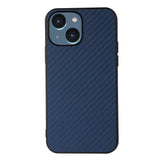 iPhone 15 Plastic Cover w. Carbon Texture - Blue