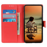 iPhone 15 Litchi Leather Case w. Wallet - Red