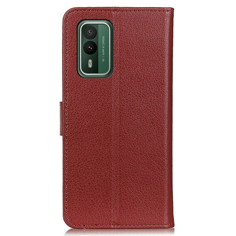 Nokia XR21 Litchi Leather Case w. Wallet - Brown