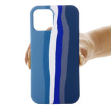 iPhone 15 Silicone Case - Blue Rainbow