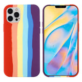 iPhone 15 Pro Max Silicone Case - Red Rainbow