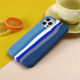 iPhone 15 Pro Max Silicone Case - Blue Rainbow