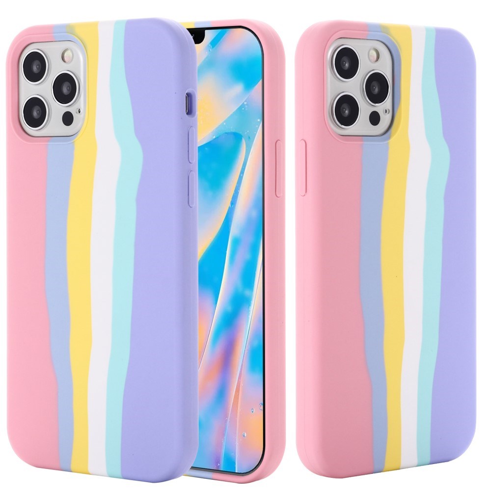 iPhone 15 Pro Silicone Case - Pink Rainbow