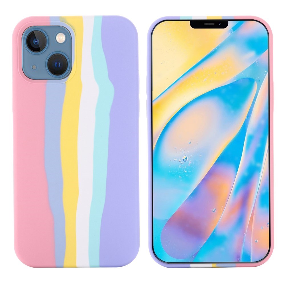 iPhone 15 Plus Silicone Case - Pink Rainbow