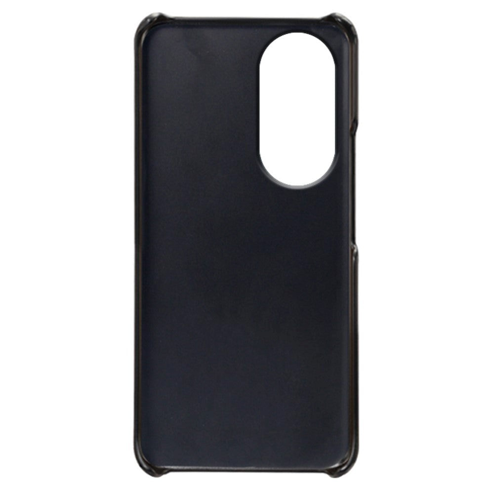 Honor 90 Leather Coated Plastic Case with Card Holder - Black