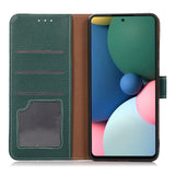 iPhone 15 Pro Max Litchi Leather Case with Card Holder - Green