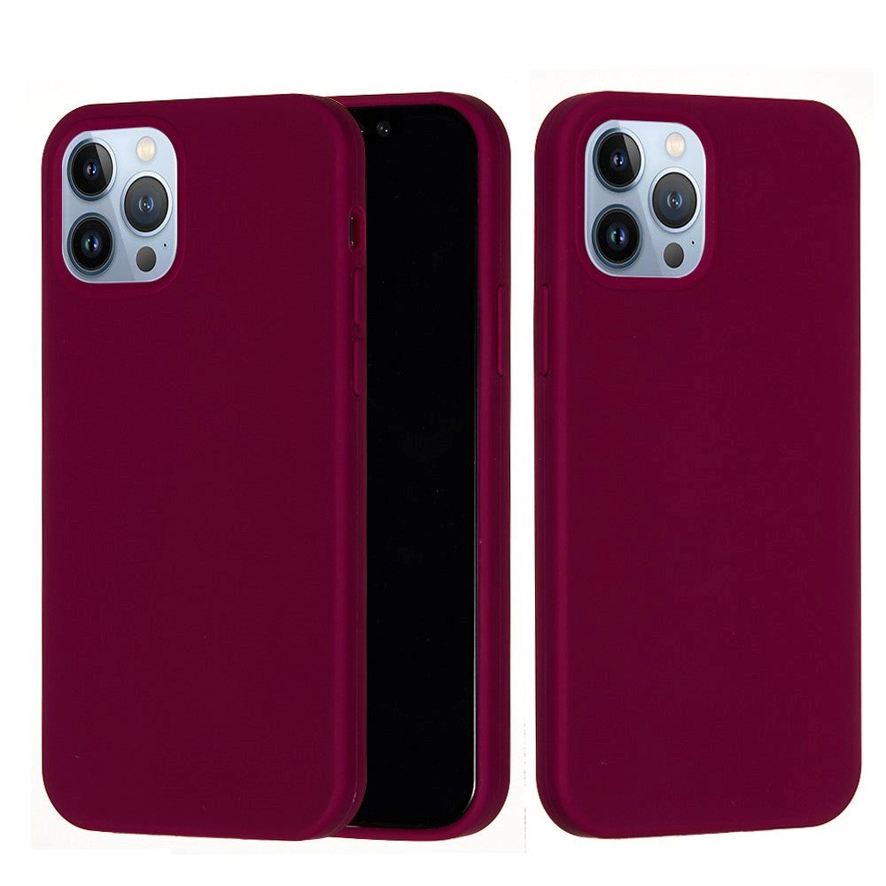 iPhone 15 Pro Max Silicone Case - Wine Red