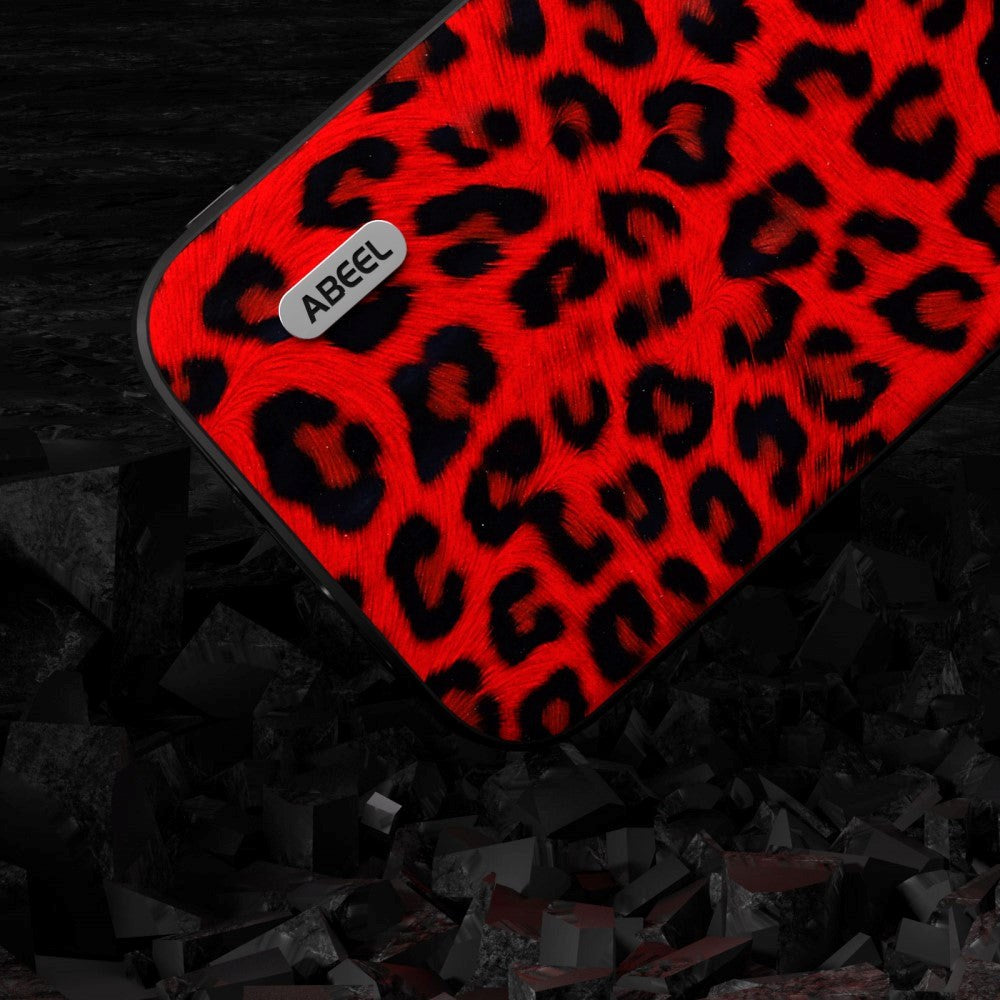 iPhone 15 Pro Max Flexible Plastic Back Case - Leopard Pattern - Red