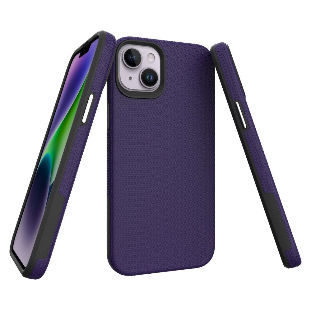 iPhone 15 Shockproof Plastic Case - Purple