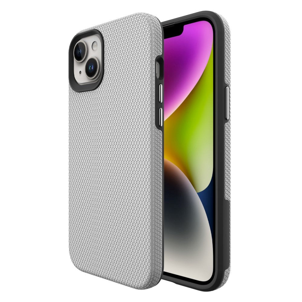 iPhone 15 Shockproof Plastic Case - Silver