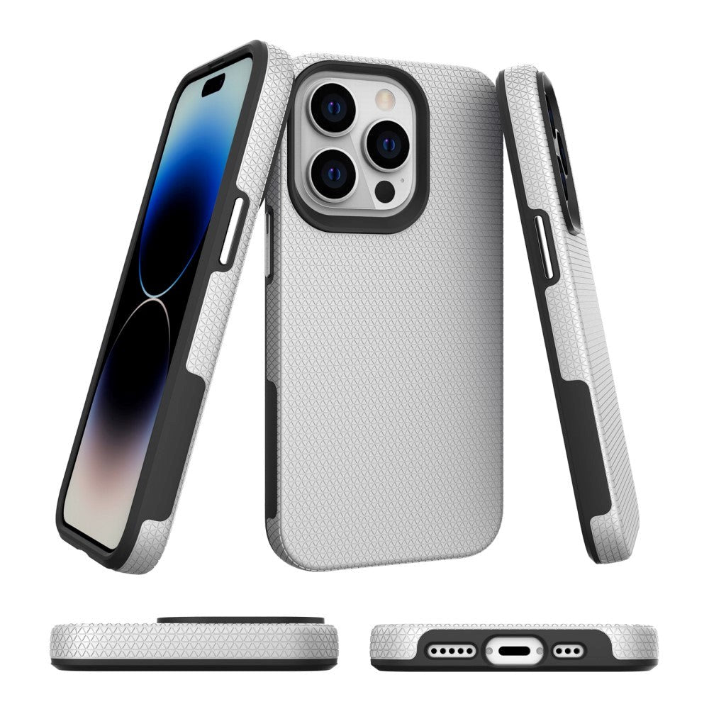 iPhone 15 Pro Shockproof Tough Case - Silver