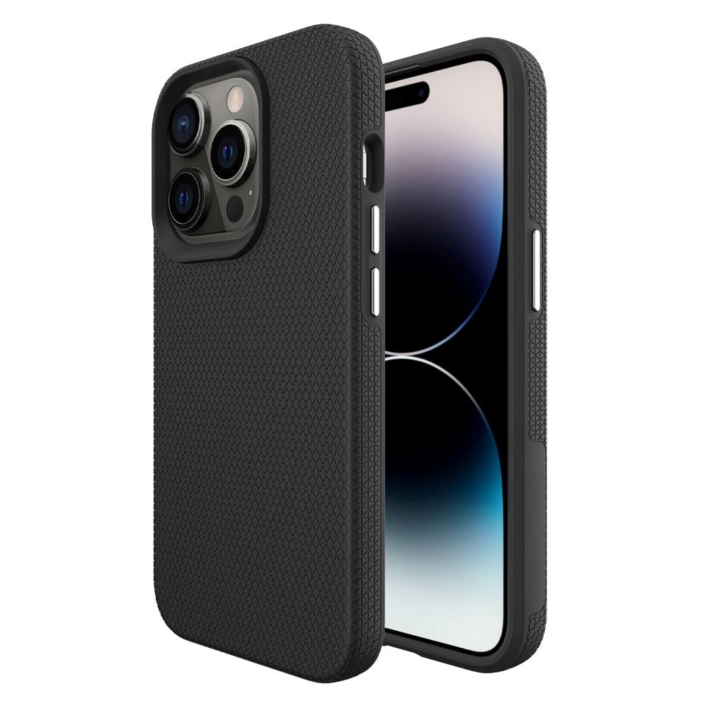 iPhone 15 Pro Max Shockproof Plastic Case - Black