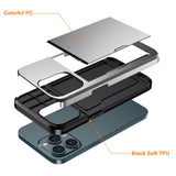 iPhone 15 Pro Max Hybrid Tough Case w. Card Holder - Grey