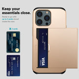 iPhone 15 Pro Max Hybrid Tough Case w. Card Holder - Gold