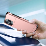 iPhone 15 Pro Max Hybrid Tough Case w. Card Holder - Rose Gold