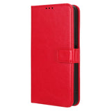 EIDERWOOD Xiaomi Redmi 12 (4G) / 12 (5G) / Poco M6 Pro (5G) Leather Flip Case w. Stand & Wallet - Red