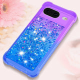 Google Pixel 8 Transparent Glitter Case - Purple / Blue