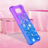 Google Pixel 8 Transparent Glitter Case - Purple / Blue