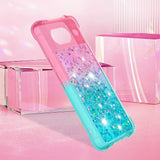 Google Pixel 8 Transparent Glitter Case - Pink / Turquoise