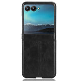 Motorola Razr 40 Ultra Stitch Leather Case - Black