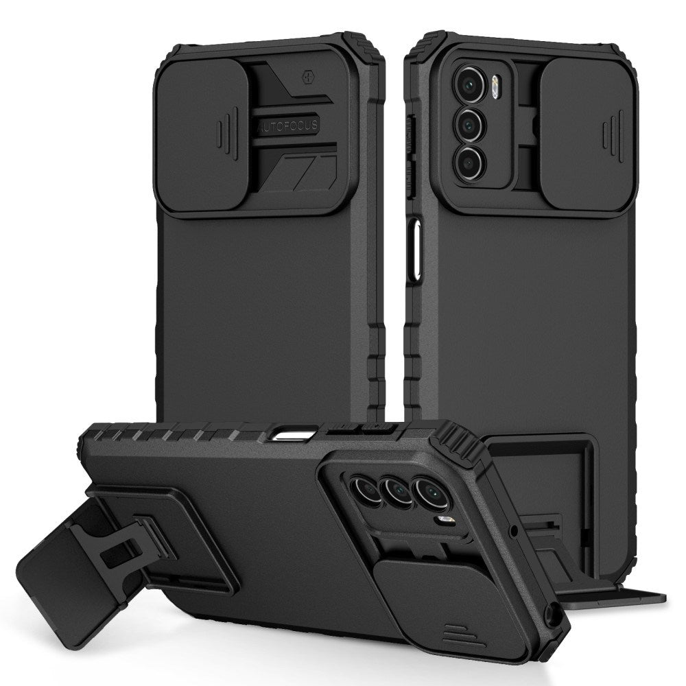 EIDERWOOD Motorola Moto G42 Tough Case w. Kickstand & Cam Slider - Black