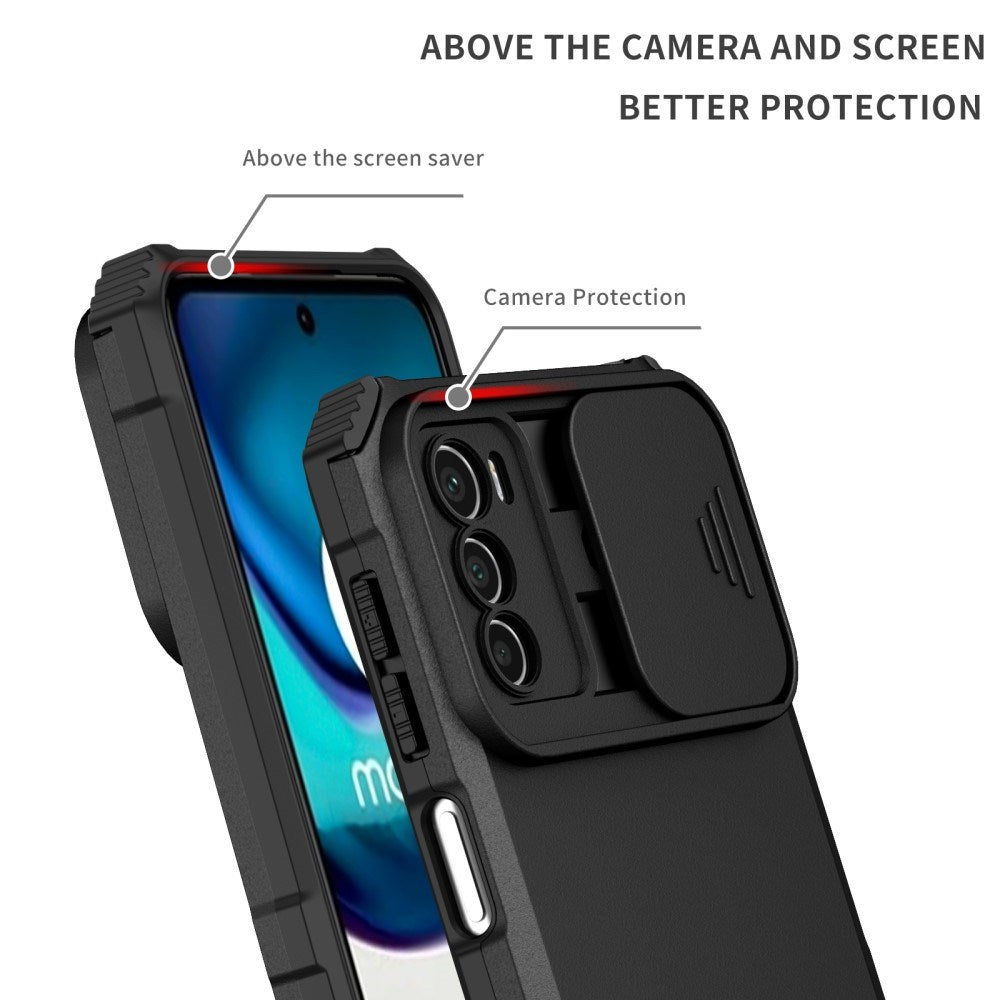 EIDERWOOD Motorola Moto G42 Tough Case w. Kickstand & Cam Slider - Black