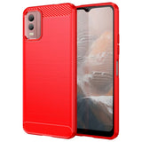 Nokia C32 Brushed Carbon Fiber Plastic Case - Red