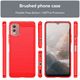 Nokia C32 Brushed Carbon Fiber Plastic Case - Red