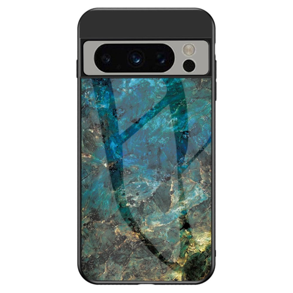 Google Pixel 8 Pro Plastic Case w. Glass Back - Blue Marble