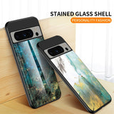 Google Pixel 8 Pro Plastic Case w. Glass Back - Blue Marble