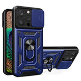 iPhone 15 Pro Tough Case w. Magnetic Kickstand & Cam Slider - Blue