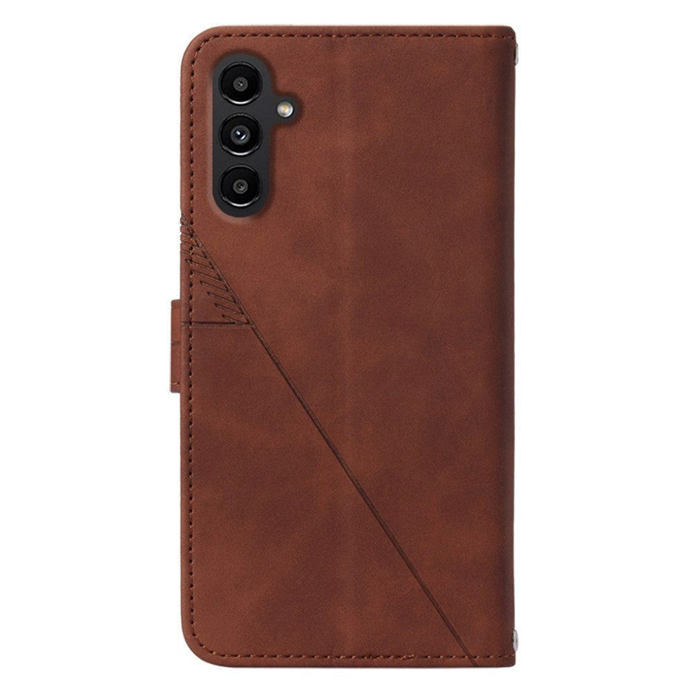 Samsung Galaxy S23 FE Leather Flip Cover with Wallet and Shoulder Strap - Brown