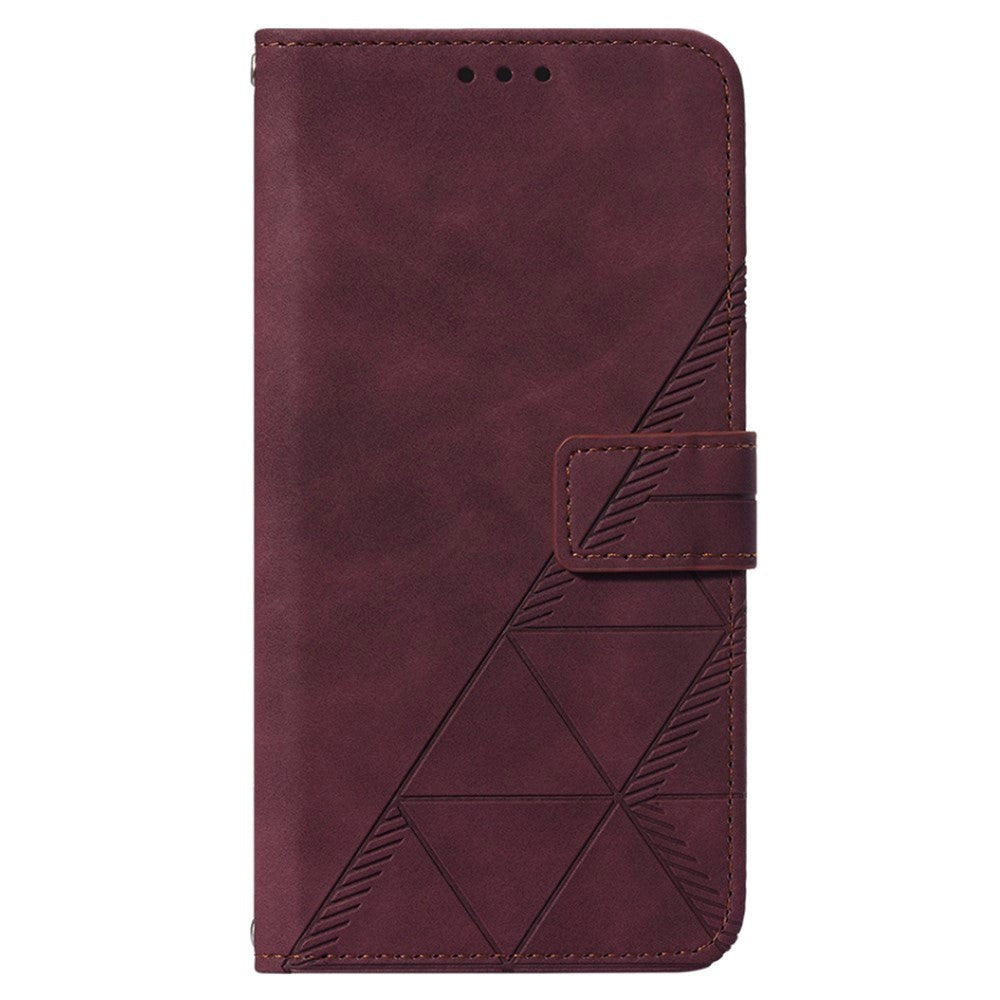 Samsung Galaxy S23 FE Leather Flip Cover with Wallet and Shoulder Strap - Wine Red