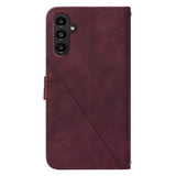 Samsung Galaxy S23 FE Leather Flip Cover with Wallet and Shoulder Strap - Wine Red