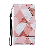 Samsung Galaxy S23 FE Artificial Leather Flip Case with Strap & Purse - Marble Pattern