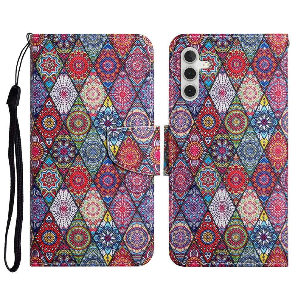 Samsung Galaxy S23 FE Artificial Leather Flip Case with Strap & Purse - Kaleidoscope