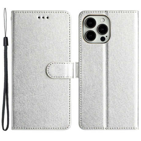 EIDERWOOD iPhone 12 Pro Max Faux Leather Case with Wallet & Strap - Silver